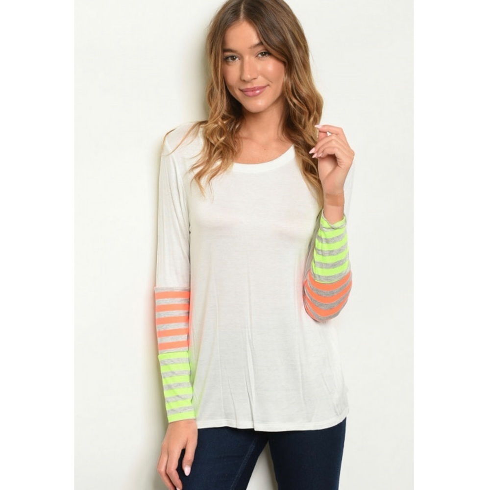 Neon Striped Sleeve Shirt